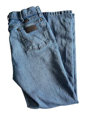 Wrangler 47 Advanced Comfort Jeans Mens 33x32 (33x30) Regular Stretch Blue Denim